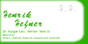 henrik hefner business card